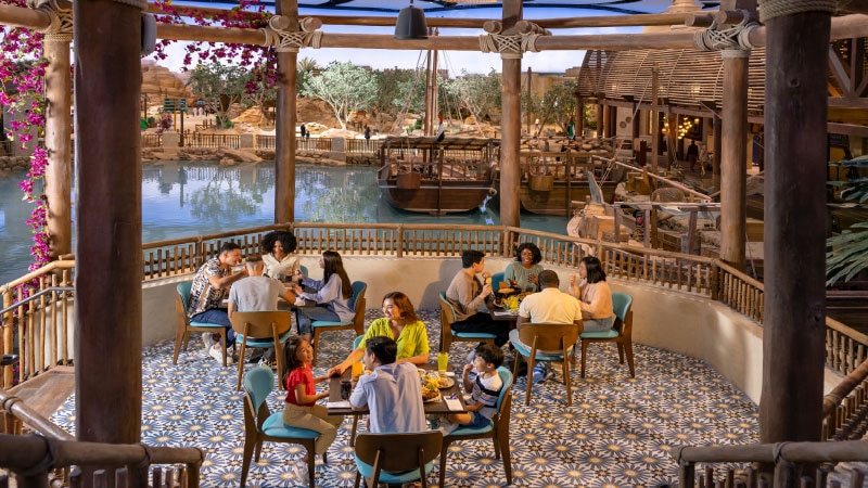 Guests dining at Matbakh Ummi Arabic restaurant at SeaWorld Abu Dhabi