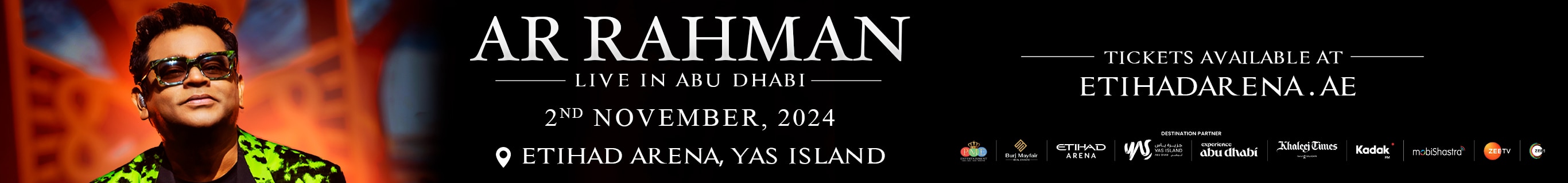 AR Rahman Concert Abu Dhabi 2024 - Buy Tickets- Etihad Arena