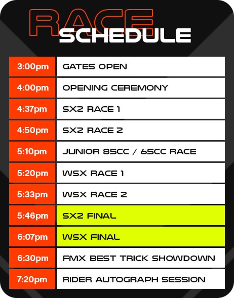 WSX Race Schedule