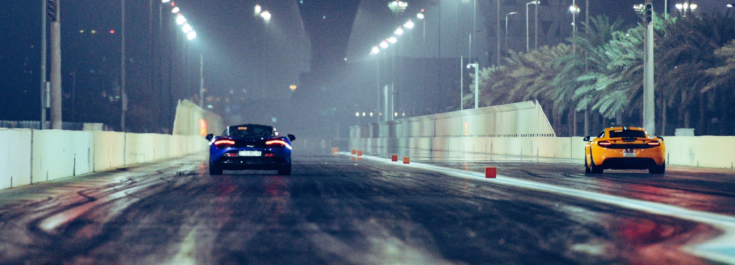 Cars go head to head in Drag Roll Race at Yas Marina Circuit