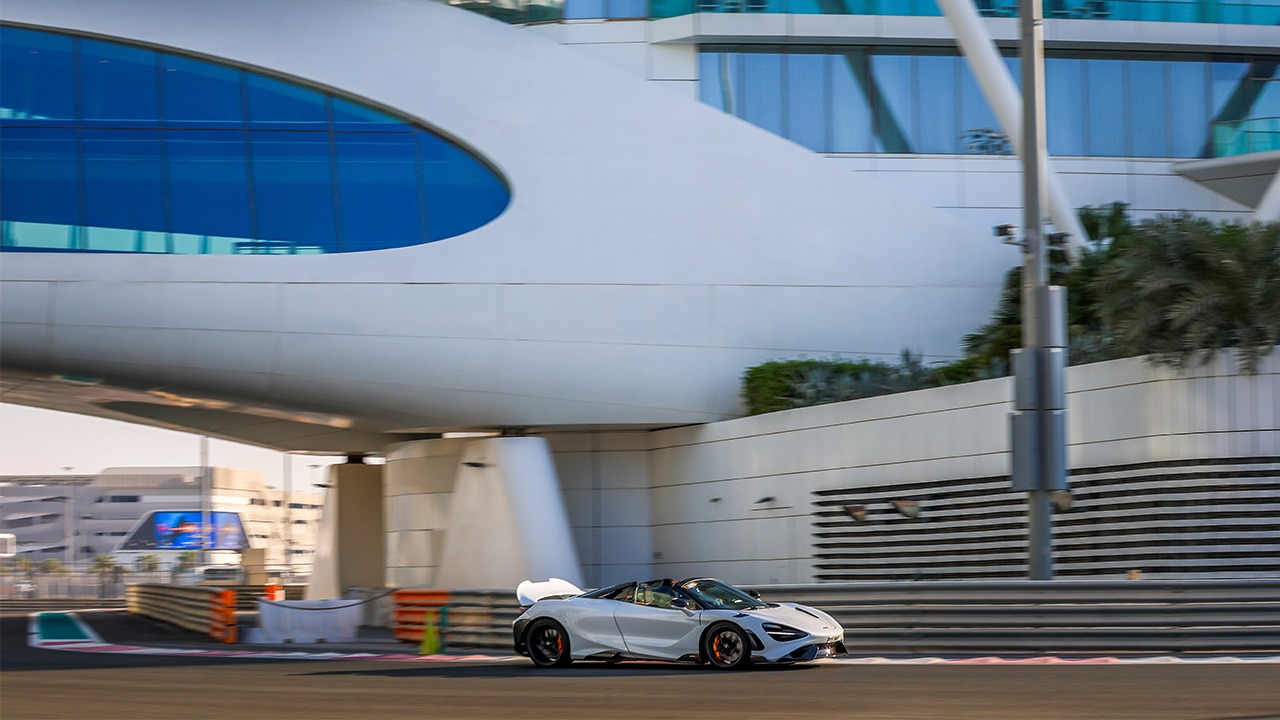 Premium sports cars racing at Yas Marina Circuit