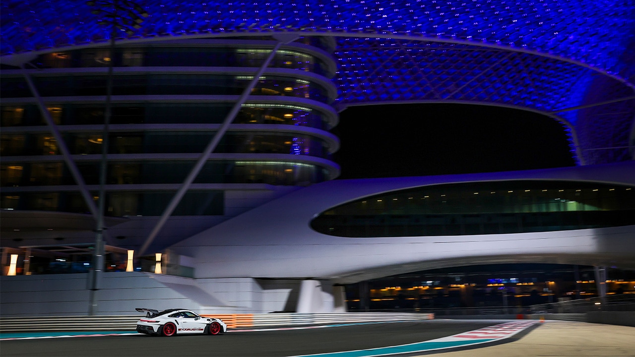 Premium sports cars racing at Yas Marina Circuit